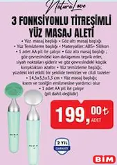 NATURALOVE 3 FONKSİYONLU TİTREŞİMLİ YÜZ MASAJ ALETİ